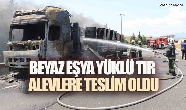 Beyaz Eşya Yüklü Tır Alevlere Teslim Oldu. Ekinler Son Anda Kurtarıldı
