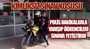 Denizli'de Sınav Sabahı Zamana Karşı Yarışan Öğrencileri Polis Motosikletle Yetiştirdi