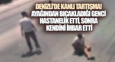 Bıçaklı saldırının ardından kaçan 17 yaşındaki şüpheli, 112 Acil Çağrı Merkezi'ni arayarak yerini polise bildirdi ve suç aletiyle birlikte teslim oldu.