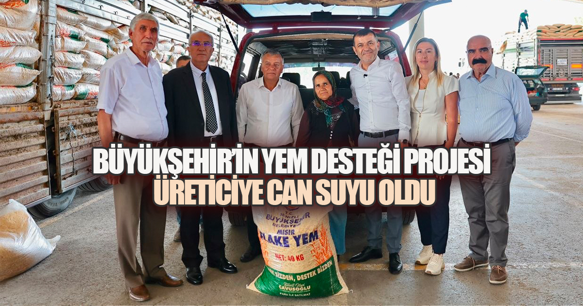 Büyükşehir 19 ilçede 32 bin çuval yemi yetiştiriciyle buluşturdu