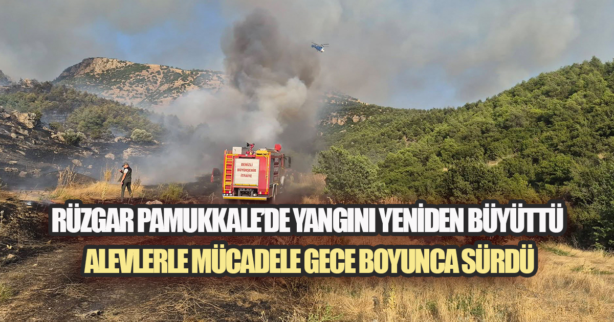 Denizli'de Orman Yangınıyla Mücadele Sürüyor: Rüzgar Tehlikeyi Artırdı