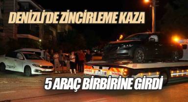 Denizli'de otomobil ortalığı savaş alanına çevirdi: 5 araç hasar gördü