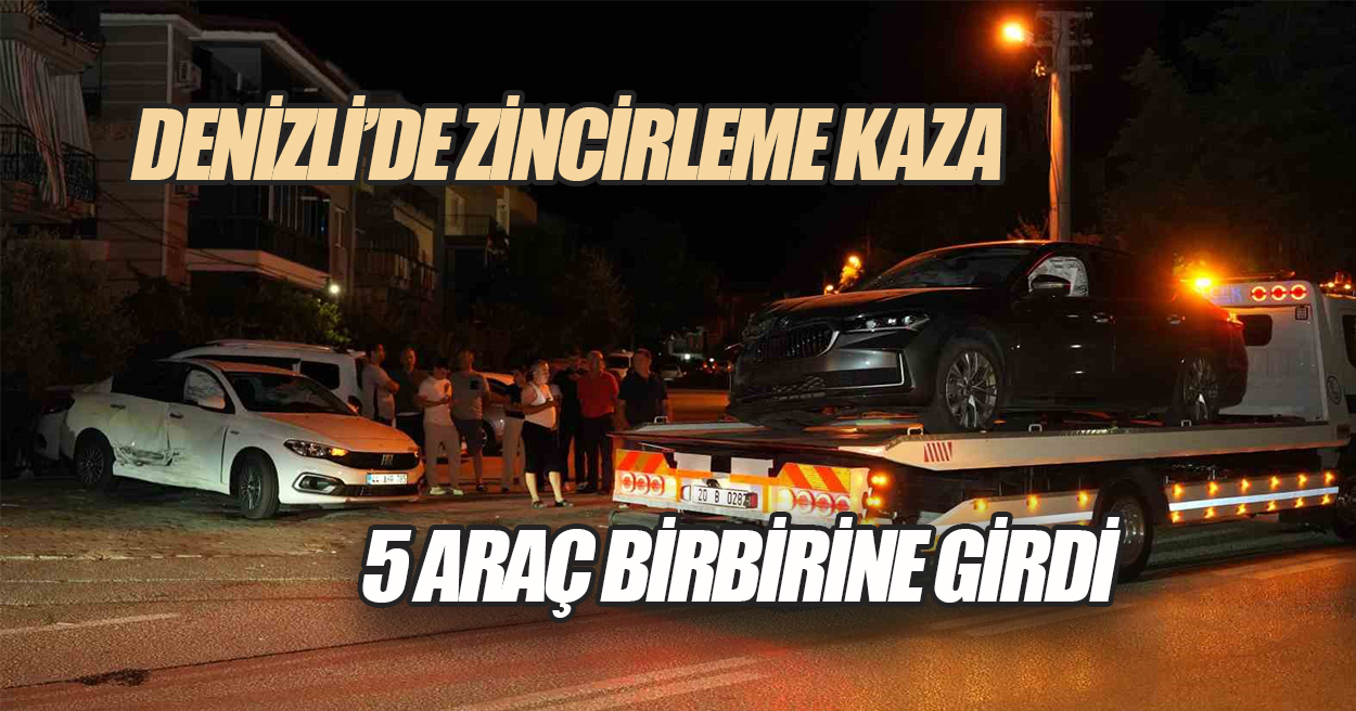 Denizli'de otomobil ortalığı savaş alanına çevirdi: 5 araç hasar gördü