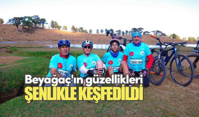 Pedallar Beyağaç'ın güzelliklerini keşfetmek için döndü